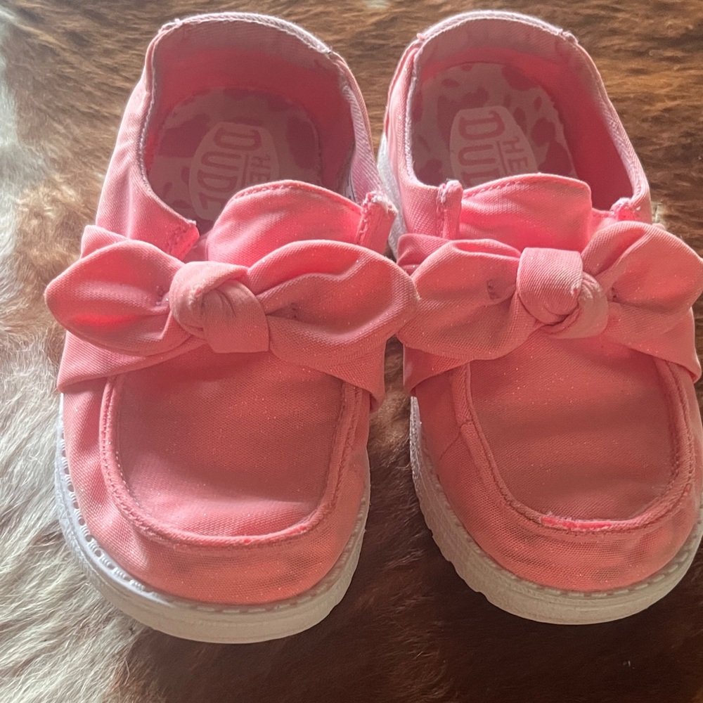 Hey Dude Pink Kids Bow Slip-On Sneakers
